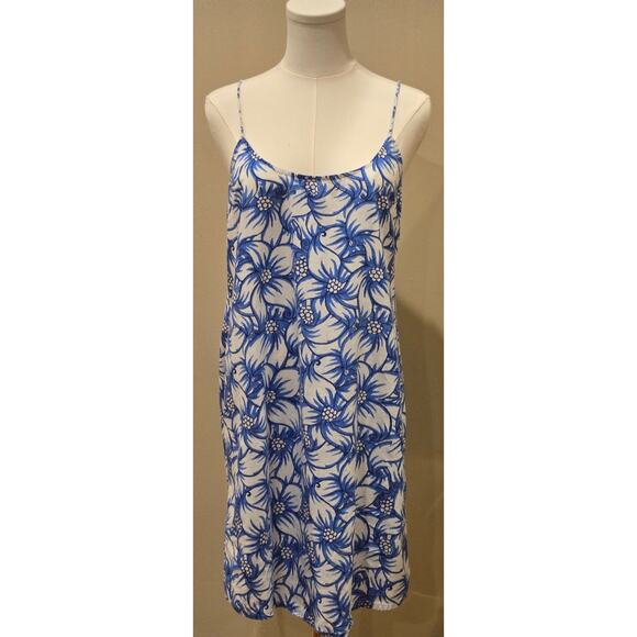 Roberta Roller Rabbit Blue Floral Mini 100% Cotton Dress Size Medium - Picture 2 of 9